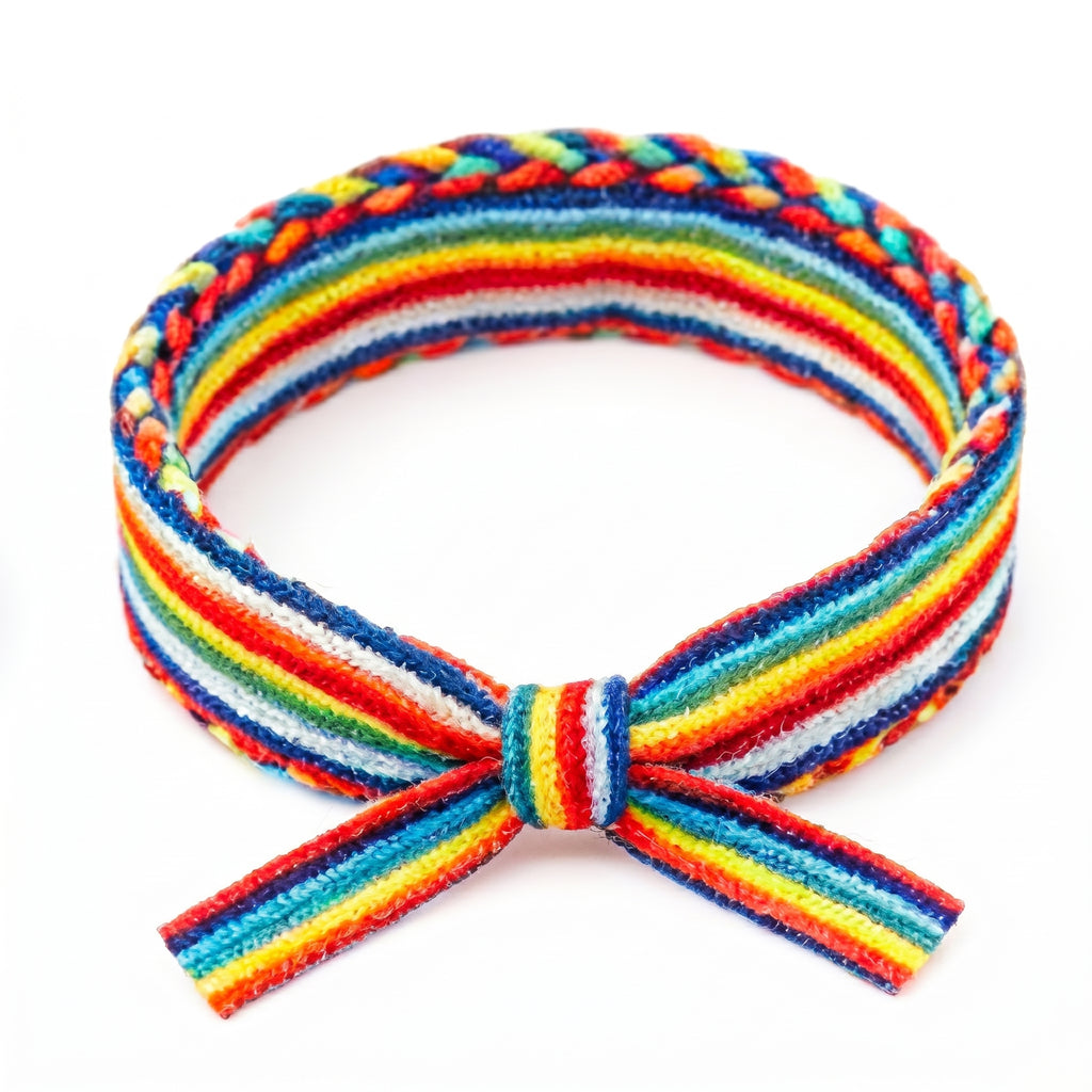 10Pcs-Vibrant Rainbow Braided Fabric Accessory Band