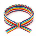 10Pcs-Vibrant Rainbow Braided Fabric Accessory Band