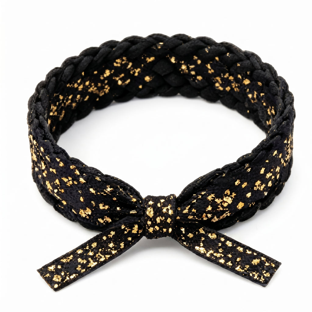 10Pcs-Midnight Gold Fleck Braided Accessory Band