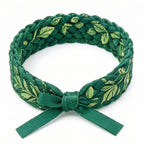 10-Pcs Emerald Forest Gilded Leaf Braided Accessory Band