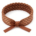10Pcs-Woven Faux Leather Accessory Band with Satin Bow