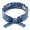 10Pcs-Classic Blue Denim Bow Cuff Bracelet