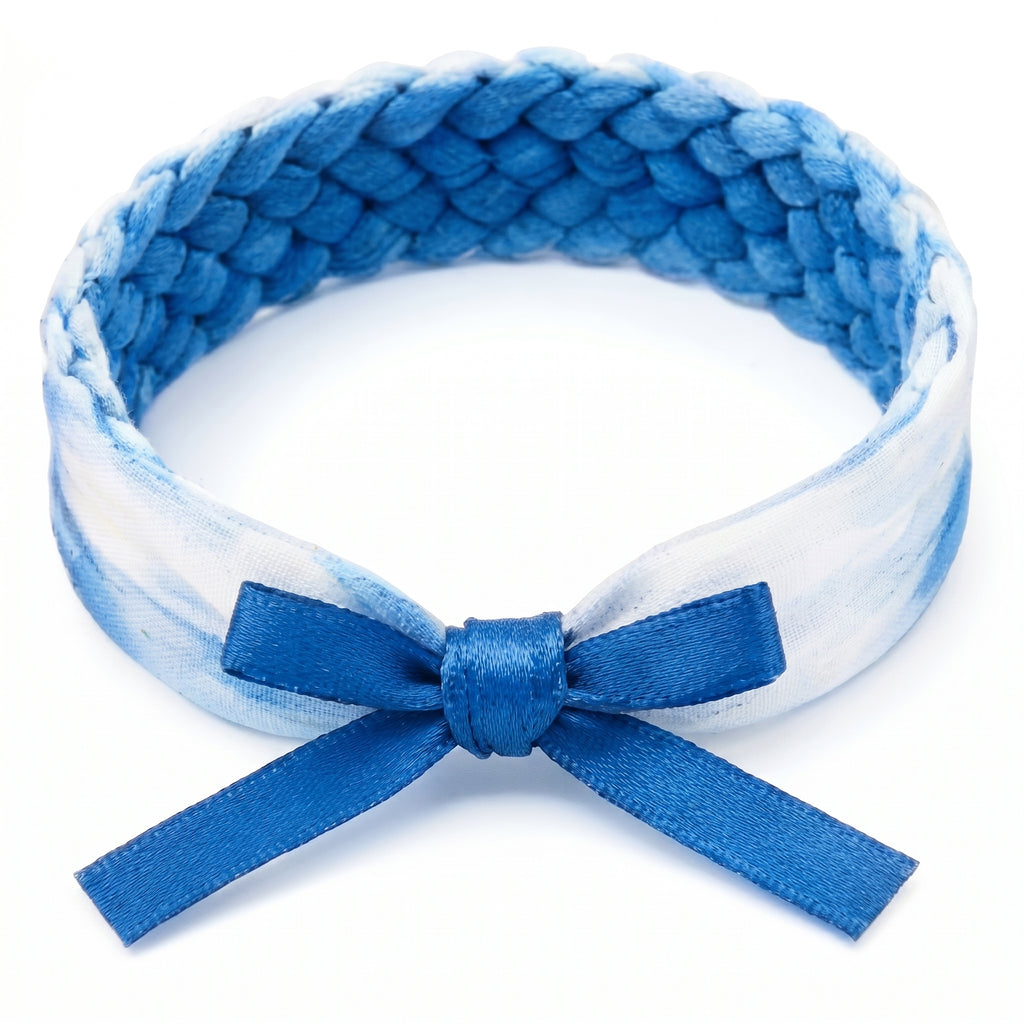10Pcs-Oceanic Blue Braided Fabric Headband