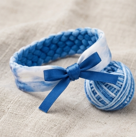 10Pcs-Oceanic Blue Braided Fabric Headband