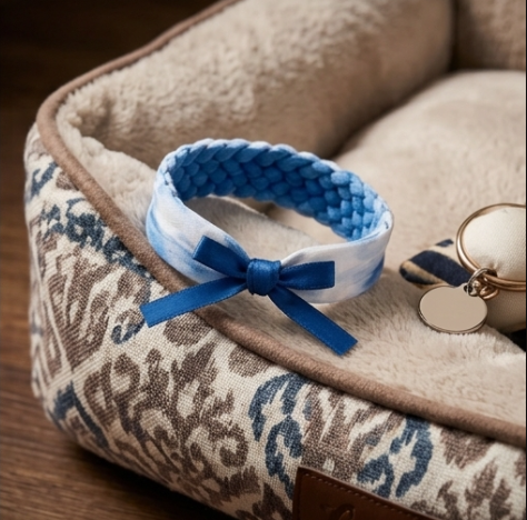 10Pcs-Oceanic Blue Braided Fabric Headband