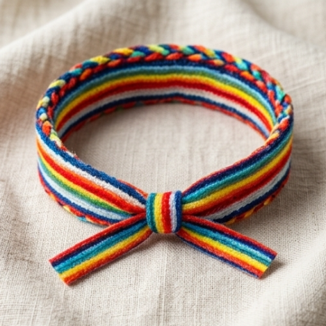 10Pcs-Vibrant Rainbow Braided Fabric Accessory Band