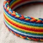 10Pcs-Vibrant Rainbow Braided Fabric Accessory Band