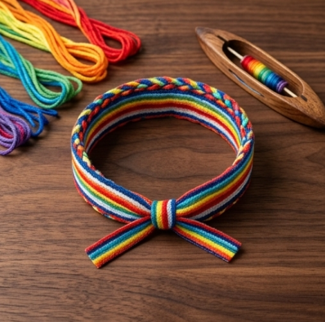 10Pcs-Vibrant Rainbow Braided Fabric Accessory Band