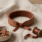 10Pcs-Woven Faux Leather Accessory Band with Satin Bow