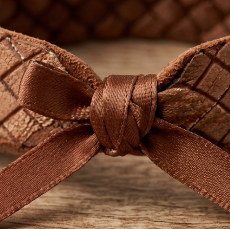 10Pcs-Woven Faux Leather Accessory Band with Satin Bow