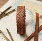 10Pcs-Woven Faux Leather Accessory Band with Satin Bow