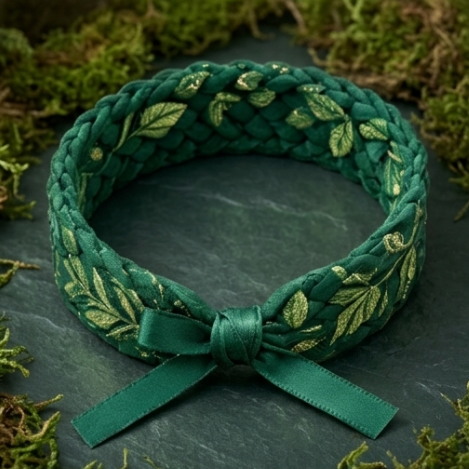 10-Pcs Emerald Forest Gilded Leaf Braided Accessory Band