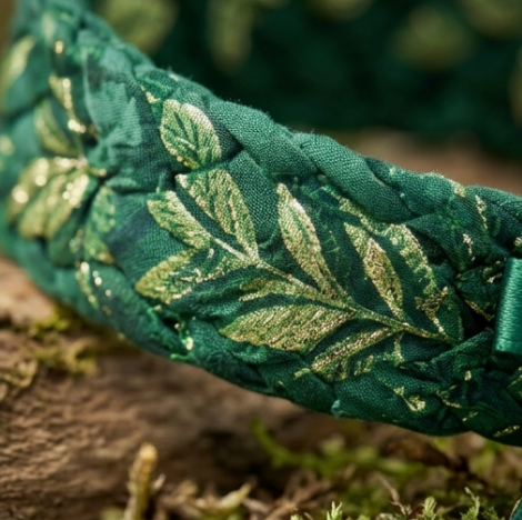 10-Pcs Emerald Forest Gilded Leaf Braided Accessory Band