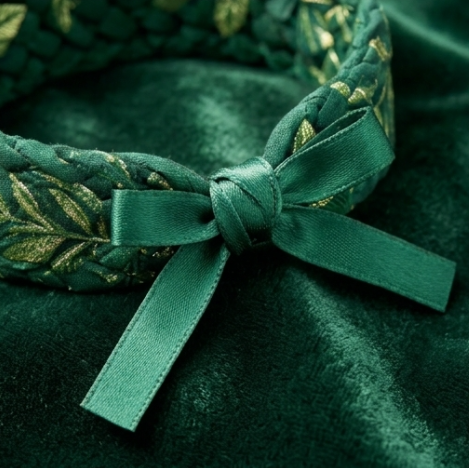 10-Pcs Emerald Forest Gilded Leaf Braided Accessory Band
