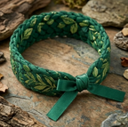 10-Pcs Emerald Forest Gilded Leaf Braided Accessory Band