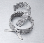 10pcs-Silver Glitter Woven Star Bracelet with Bow