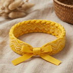 10Pcs-Sunny Yellow Woven Bow Headband