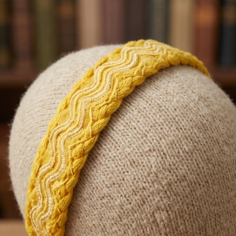10Pcs-Sunny Yellow Woven Bow Headband