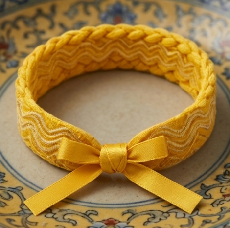 10Pcs-Sunny Yellow Woven Bow Headband