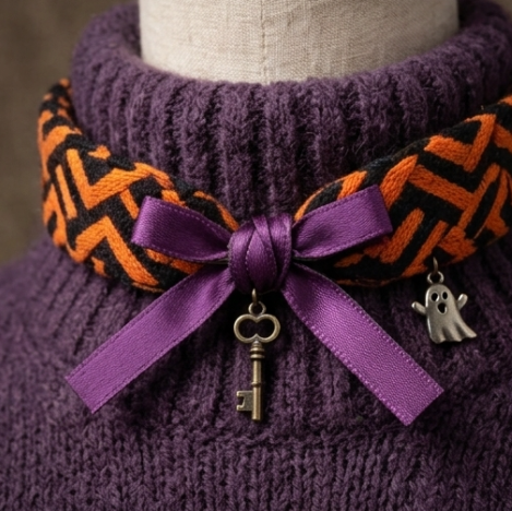 10Pcs-Orange and Black Chevron Woven Headband