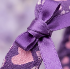 10Pcs-Purple Braided Heart Pattern Fabric Bracelet with Satin Bow