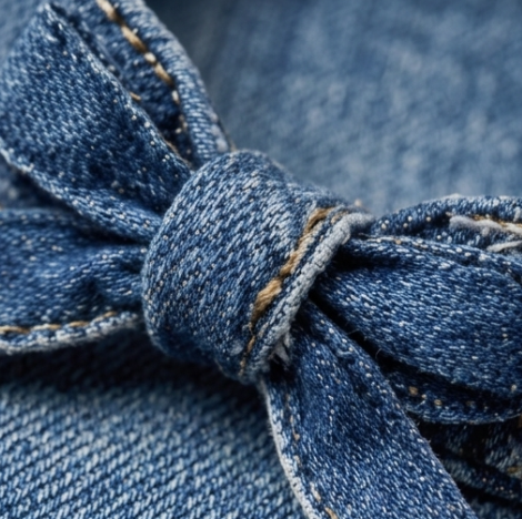 10Pcs-Classic Blue Denim Bow Cuff Bracelet