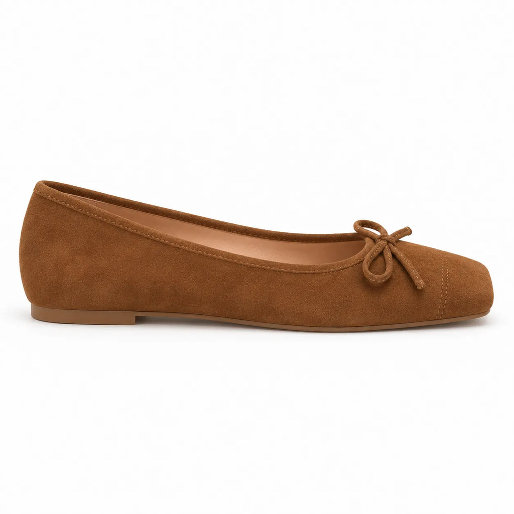 The Ballet Steps - Chestnut Wide-Toe Suede