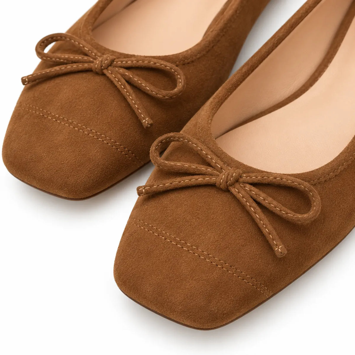 The Ballet Steps - Chestnut Wide-Toe Suede