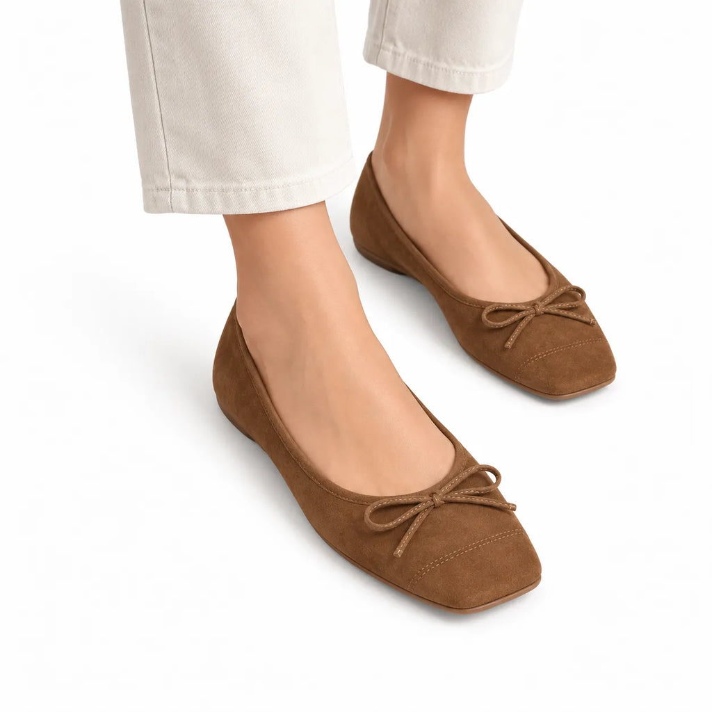 The Ballet Steps - Chestnut Wide-Toe Suede